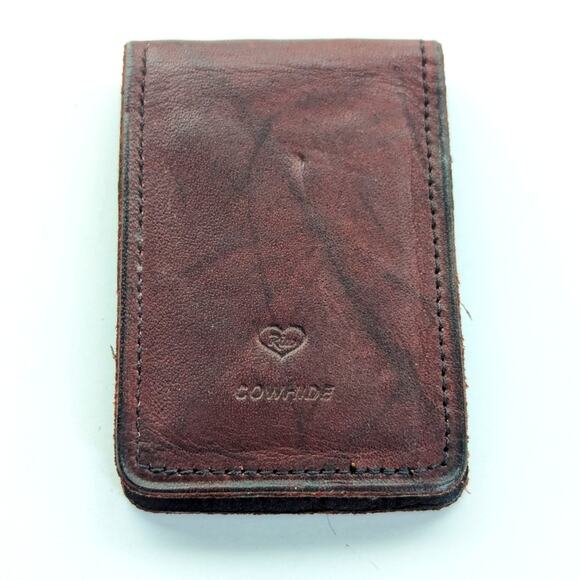 Vintage Rico Leather Magnetic Money Clip ID Credit Card Holder Wallet - Picture 1 of 4